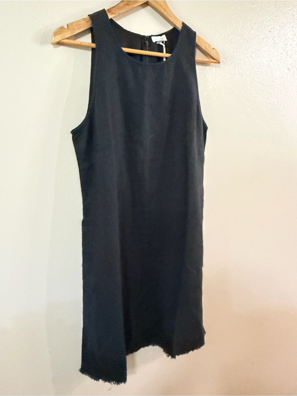 Garnet Hill | NWT Linen Black Fringeβ Hem Dress, size 10 - Picture 8 of 12